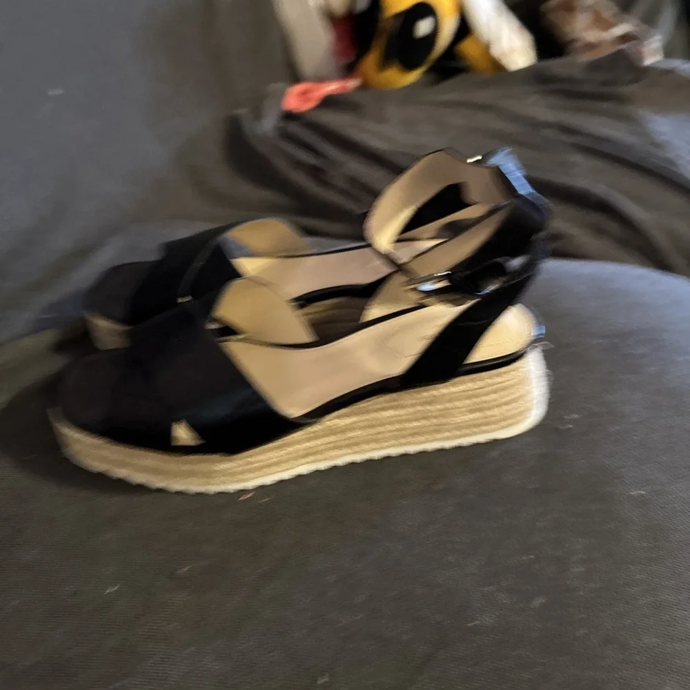PFR LIZ CLAIBORNE Eastside Espadrille Lug Sole Platform Ankle Strap Sandals 8
